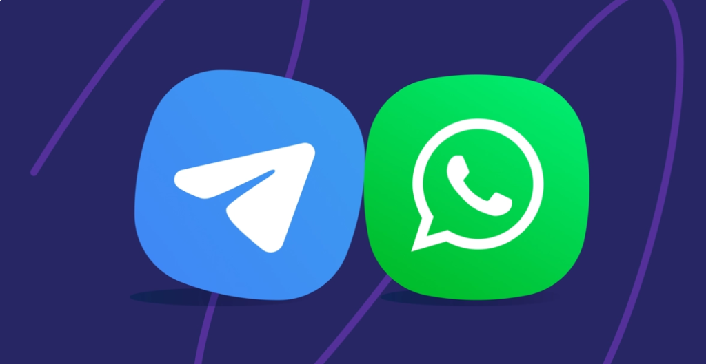 whatsApp page and telegram